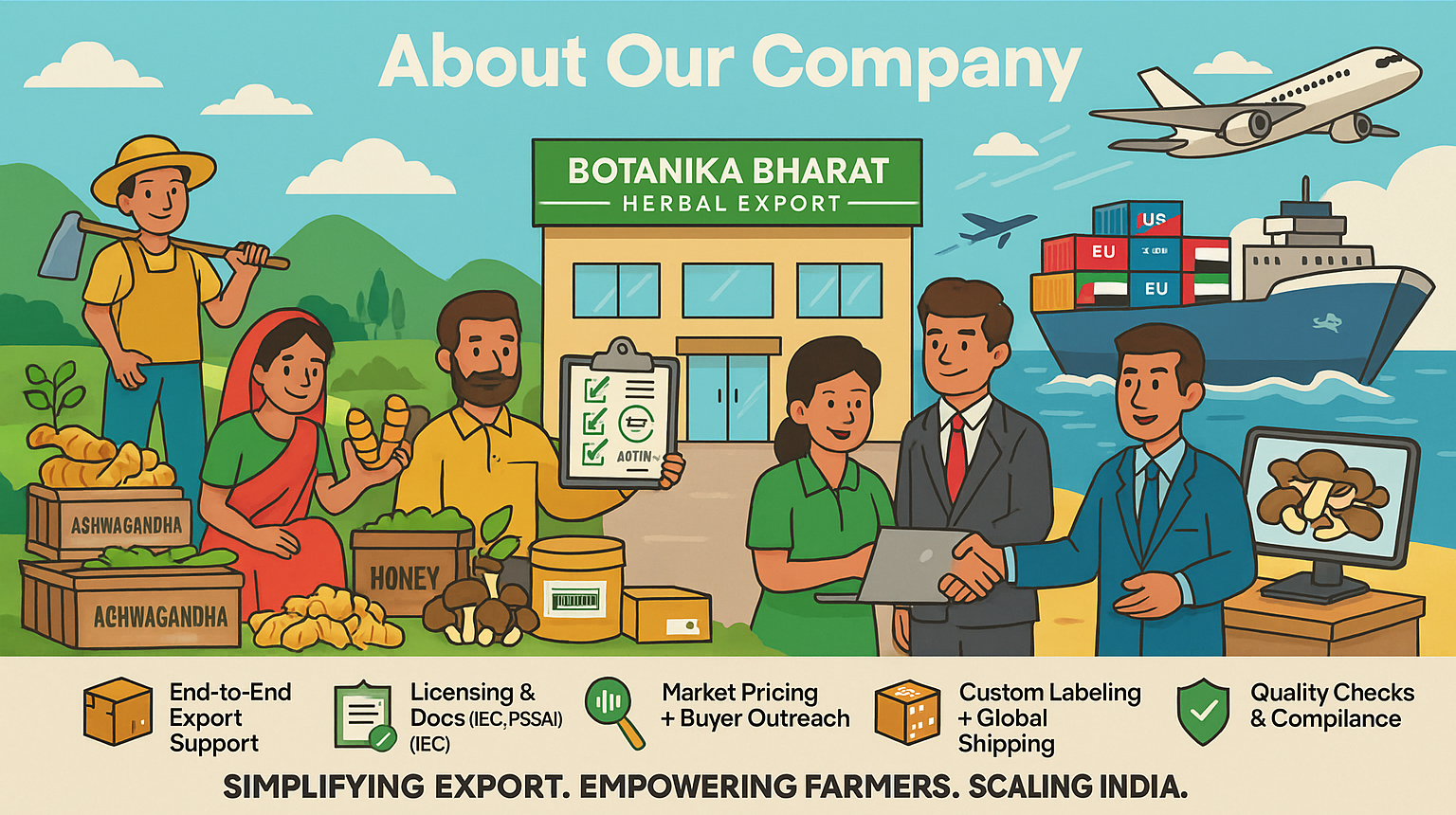 Botanika Bharat LLP team discussing agricultural export solutions and product quality