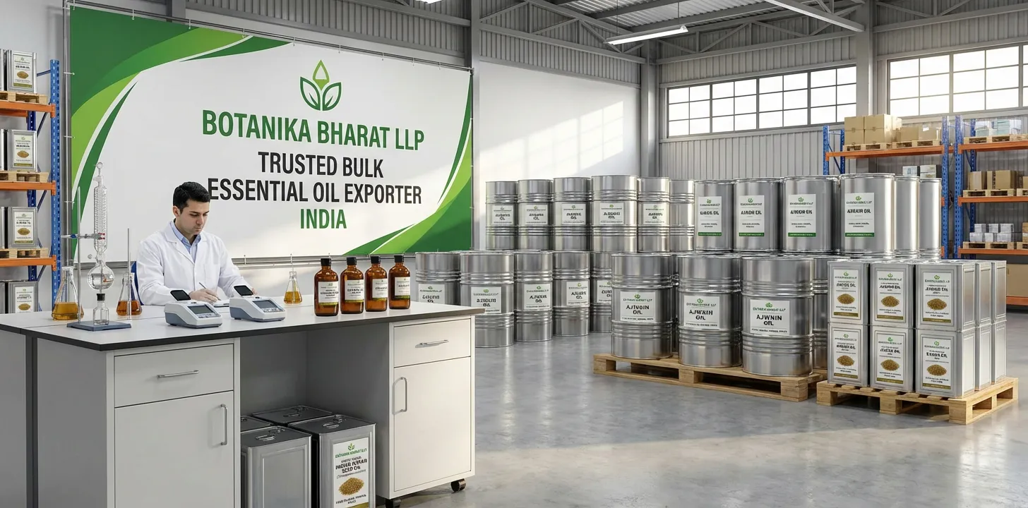 Ajwan seed oil – Botanika Bharat LLP, Indian ajwan seed oil exporter, Trachyspermum ammi ajwain oil carom seed oil food flavour pharma FMCG, Rudrapur Uttarakhand.