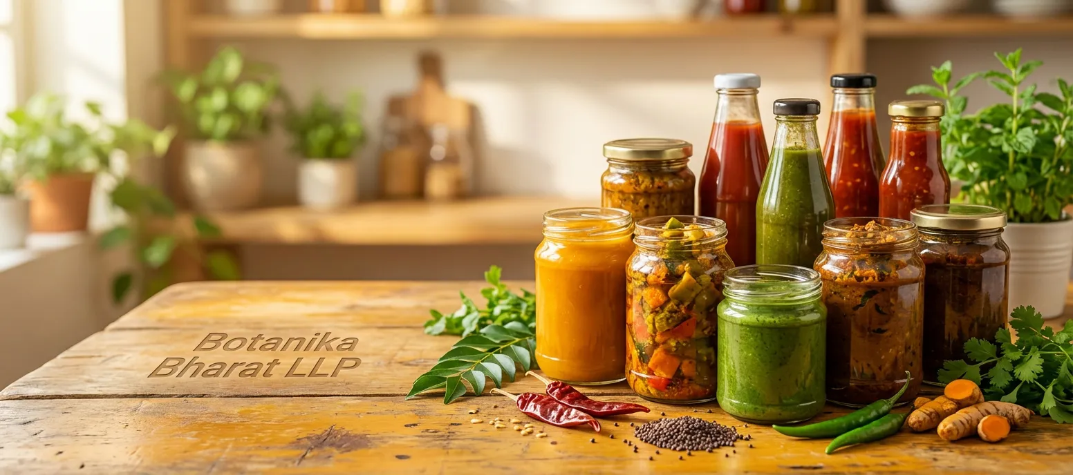 Pickles chutney sauces ready to eat export India – processed foods wholesale – Botanika Bharat LLP