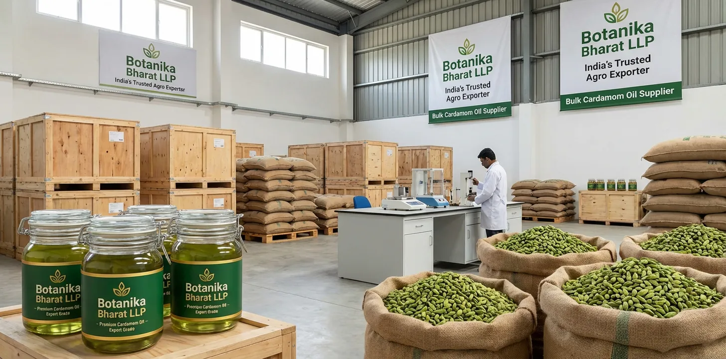 Cardamom oil – Botanika Bharat LLP, Indian cardamom oil exporter, cardamom essential oil bulk supplier, Rudrapur Uttarakhand.