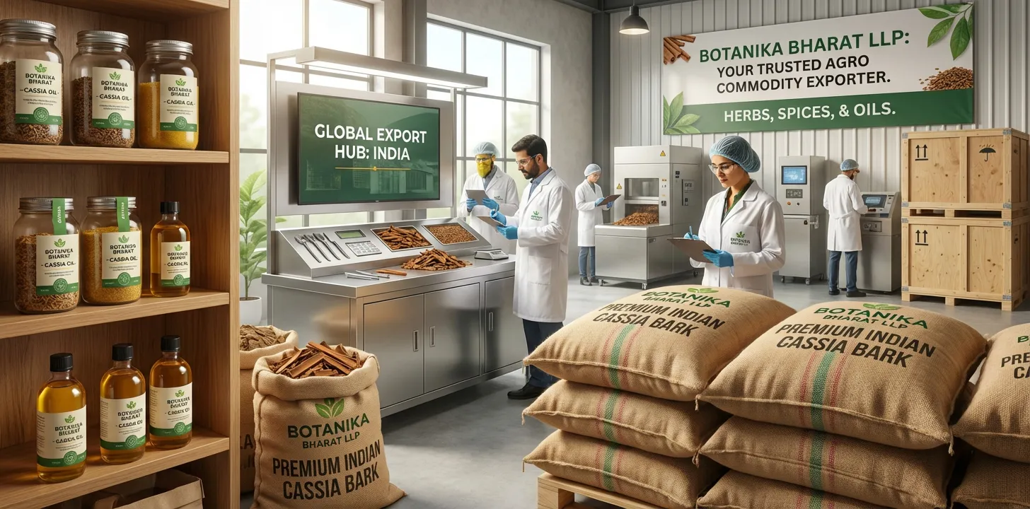 Cassia oil – Botanika Bharat LLP, Indian cassia oil exporter, cassia essential oil bulk supplier, Rudrapur Uttarakhand.