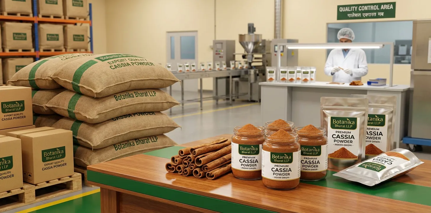 Cassia Powder – Botanika Bharat LLP, Indian cassia powder exporter, bulk cassia powder supplier FMCG HORECA bakery curry, Rudrapur Uttarakhand.