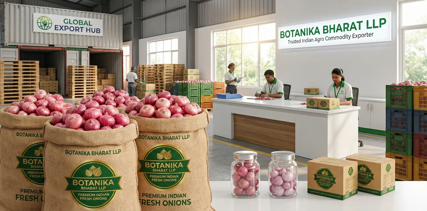 Fresh Onions – Botanika Bharat LLP, Indian fresh onions exporter, bulk fresh vegetables supplier FMCG HORECA, Rudrapur Uttarakhand.