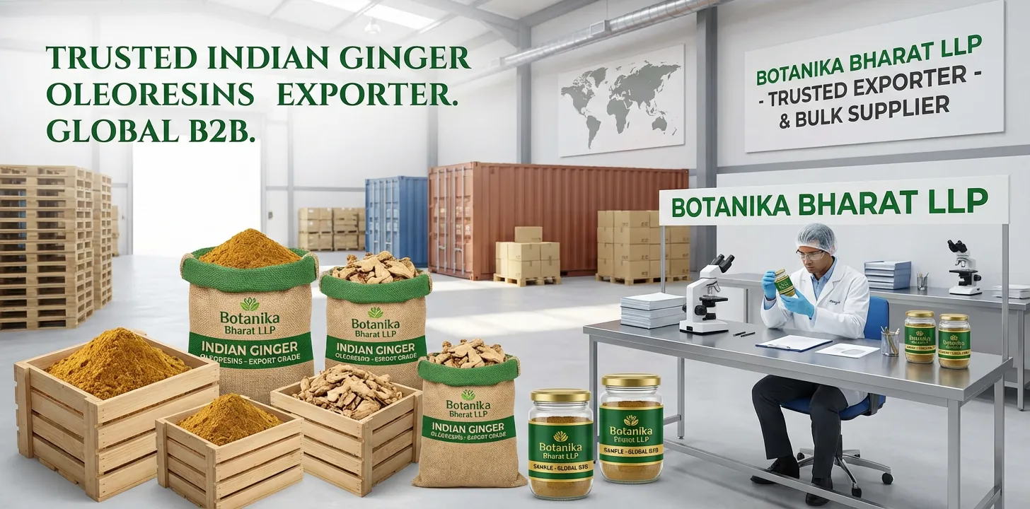 Ginger Oleoresins – Botanika Bharat LLP, Indian ginger oleoresins exporter, oleoresin bulk supplier FMCG HORECA, Rudrapur Uttarakhand.