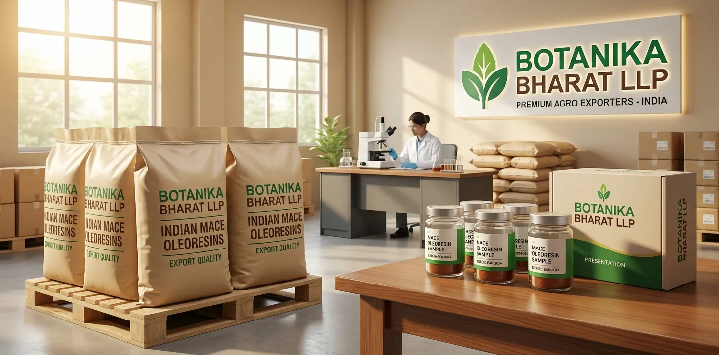 Mace Oleoresins – Botanika Bharat LLP, Indian mace oleoresins exporter, bulk mace oleoresins supplier FMCG food flavor, Rudrapur Uttarakhand.