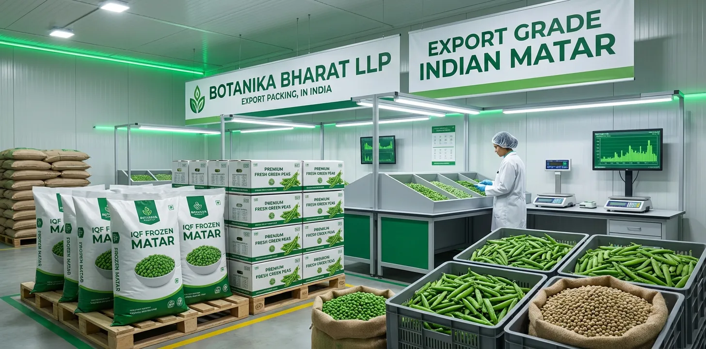 Matar (Green Peas) – Botanika Bharat LLP, matar exporter from India, IQF frozen matar, fresh matar, dried matar, Rudrapur Uttarakhand.