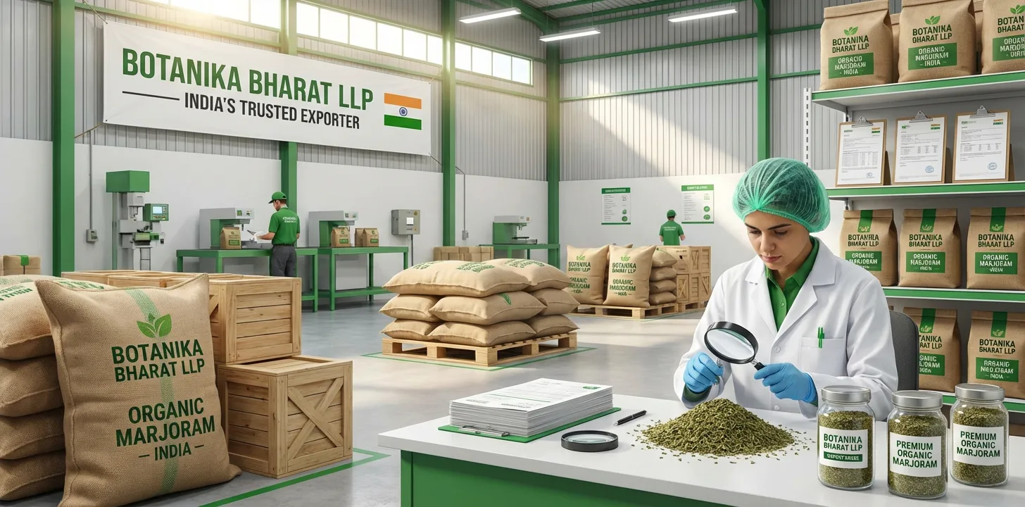 Organic Marjoram – Botanika Bharat LLP, Indian organic marjoram exporter, organic marjoram supplier FMCG HORECA, Rudrapur Uttarakhand.