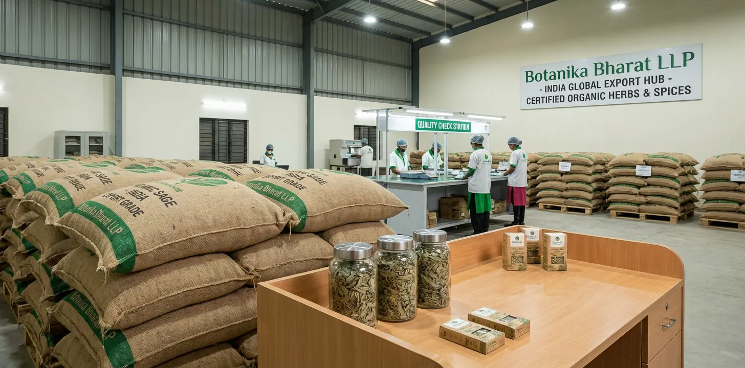 Organic Sage – Botanika Bharat LLP, Indian organic sage exporter, organic sage supplier FMCG HORECA, Rudrapur Uttarakhand.