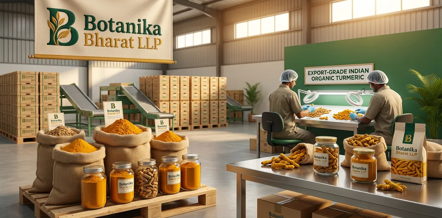 Organic Turmeric – Botanika Bharat LLP, Indian organic turmeric exporter, organic turmeric supplier FMCG HORECA, Rudrapur Uttarakhand.