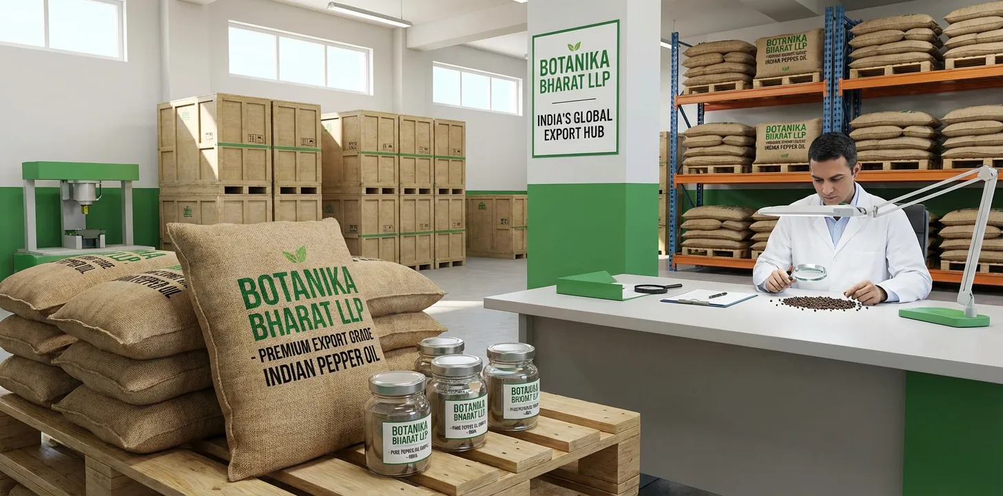 Pepper oil – Botanika Bharat LLP, Indian pepper oil exporter, essential oil supplier, Rudrapur Uttarakhand.