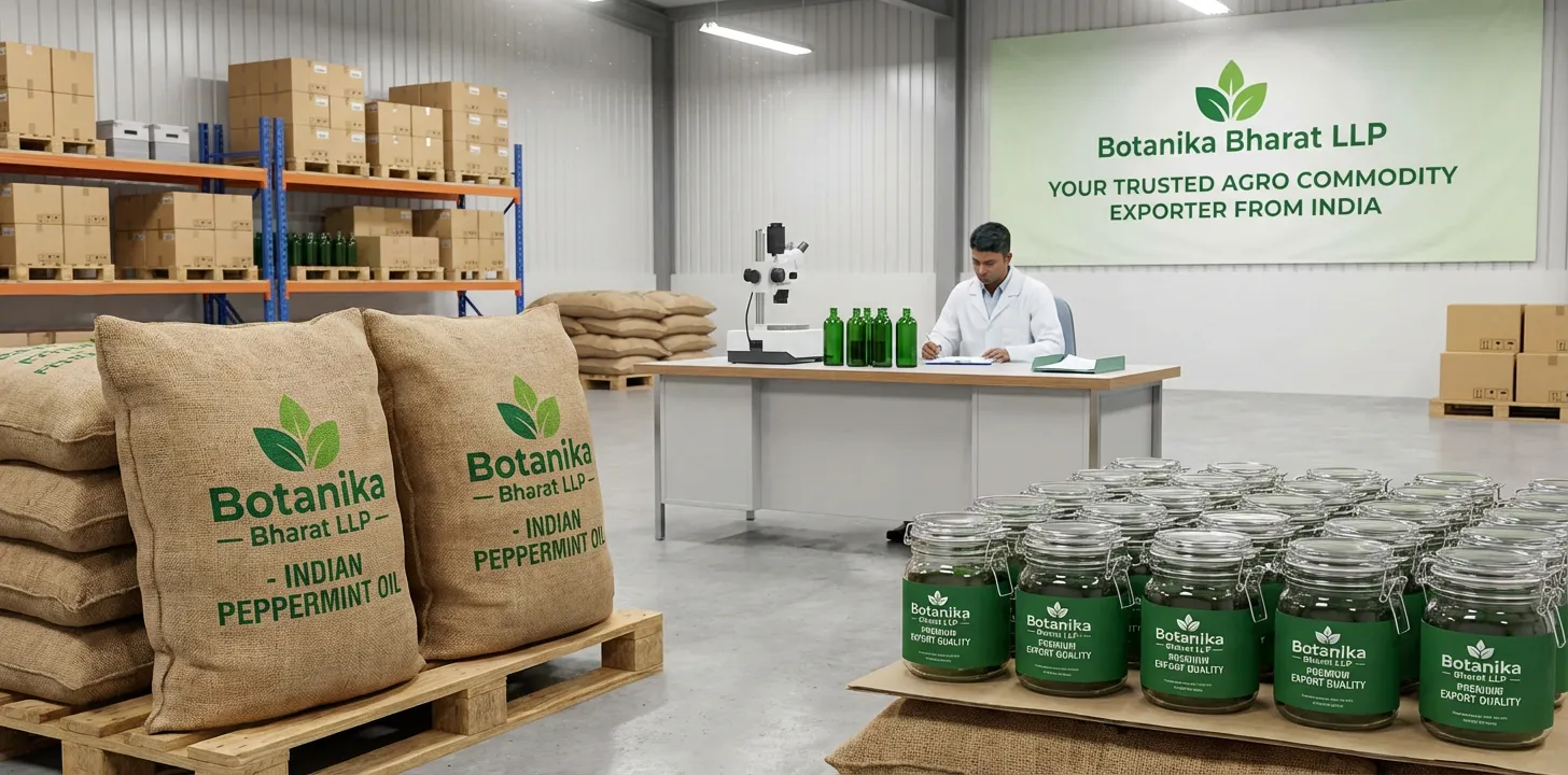 Peppermint oil – Botanika Bharat LLP, Indian peppermint oil exporter, essential oil supplier, Rudrapur Uttarakhand.