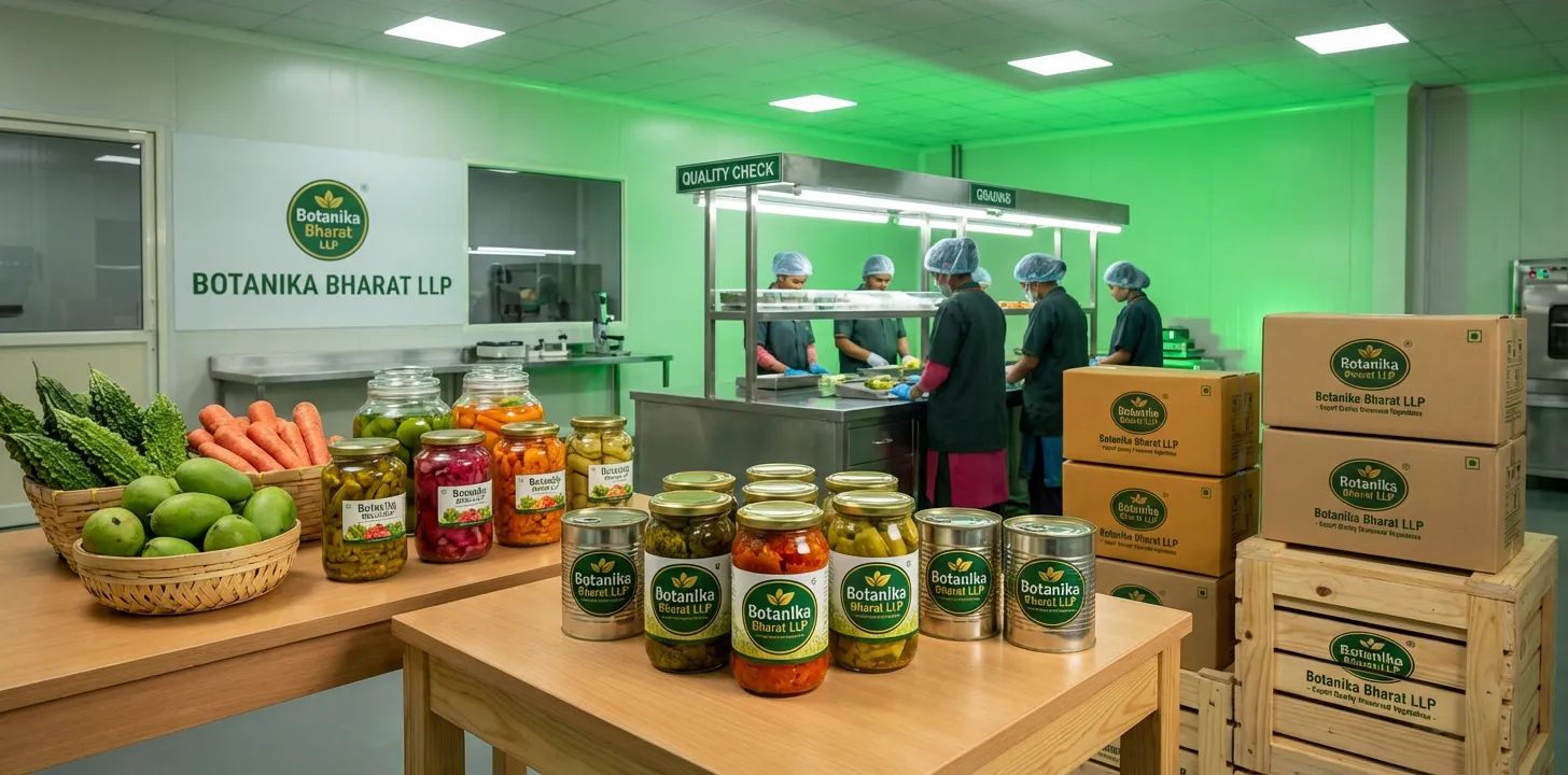 Preserved Vegetables – Botanika Bharat LLP, Indian preserved vegetables exporter, bulk preserved vegetables supplier FMCG HORECA, Rudrapur Uttarakhand.