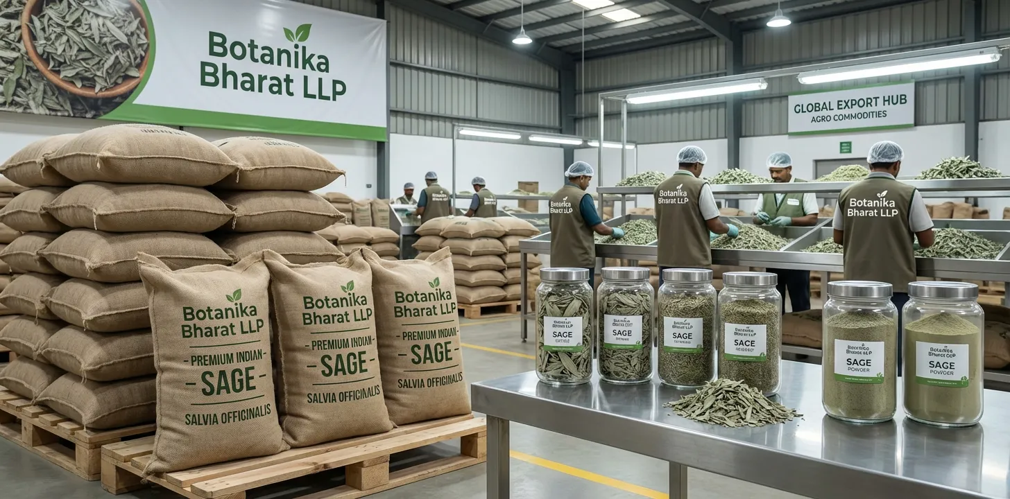 Sage – Botanika Bharat LLP, Indian sage exporter, dried sage leaves, sage powder, Salvia officinalis, Rudrapur Uttarakhand.