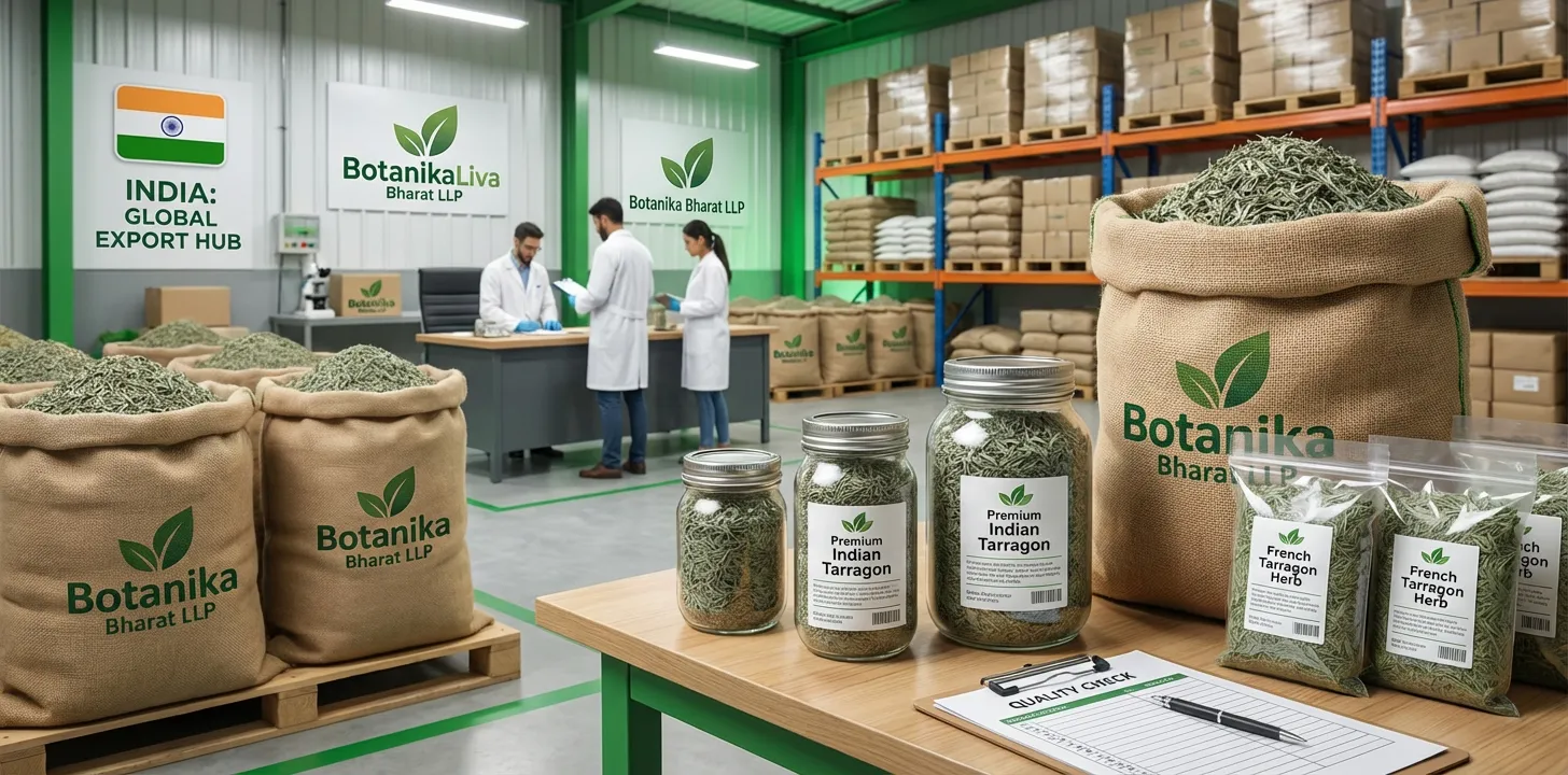 Tarragon – Botanika Bharat LLP, Indian tarragon exporter, dried tarragon leaves, French tarragon, tarragon herb, Rudrapur Uttarakhand.