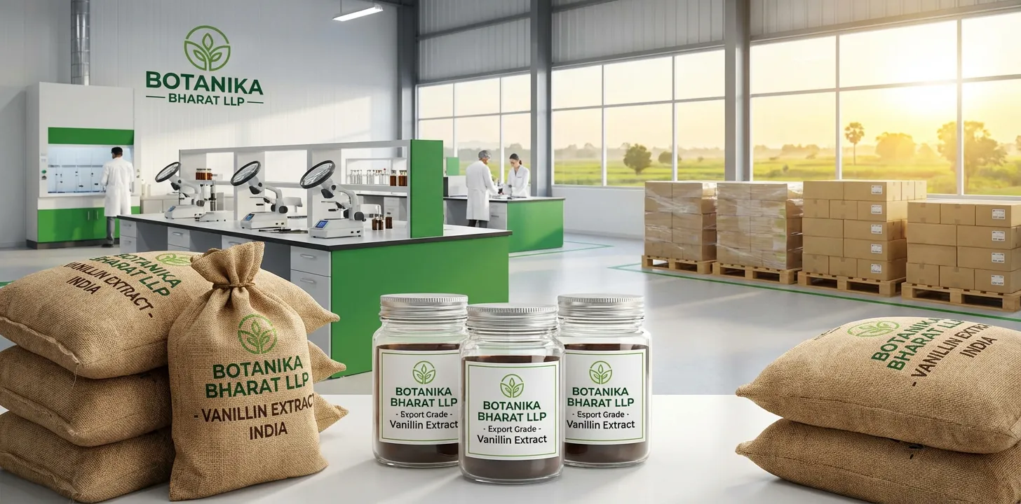Vanillin Extract – Botanika Bharat LLP, Indian vanillin extract exporter, bulk vanilla flavour supplier bakery confectionery dairy FMCG, Rudrapur Uttarakhand.