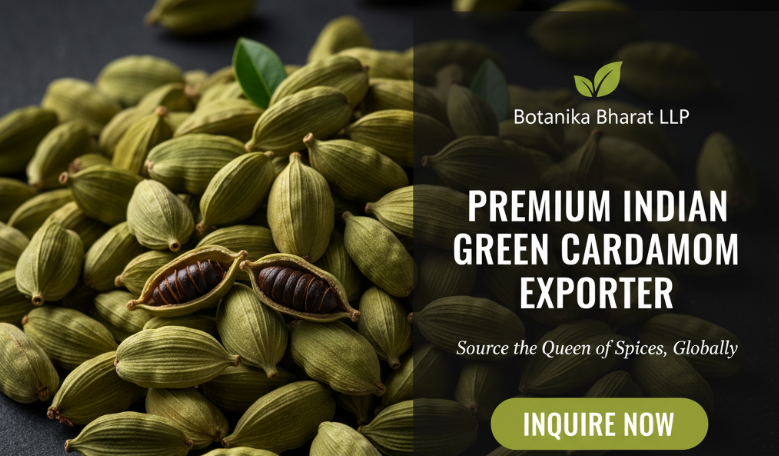 High-grade Indian green cardamom pods ready for export